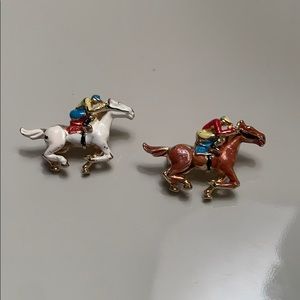 Vintage mini horseback pins